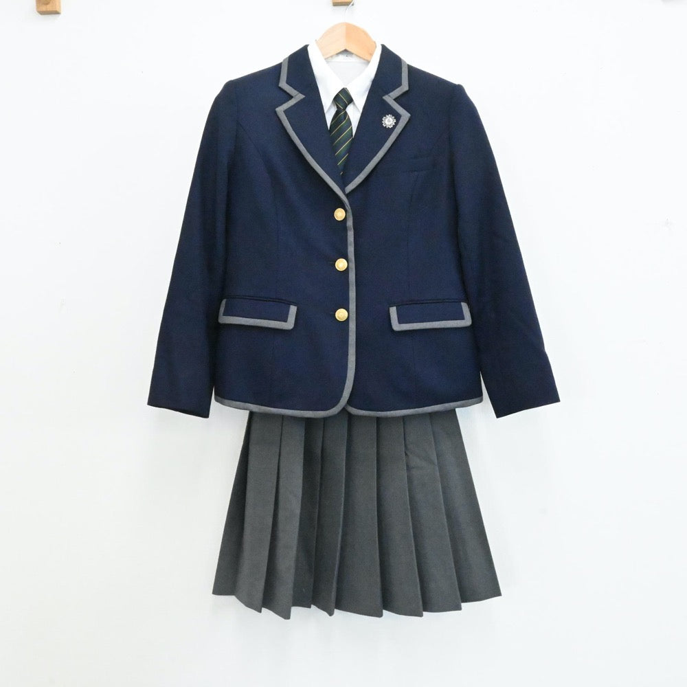 【中古】東京都 上野学園高等学校 女子制服 4点（ブレザー・セーター・ブラウス 長袖・ネクタイ ） sf000516