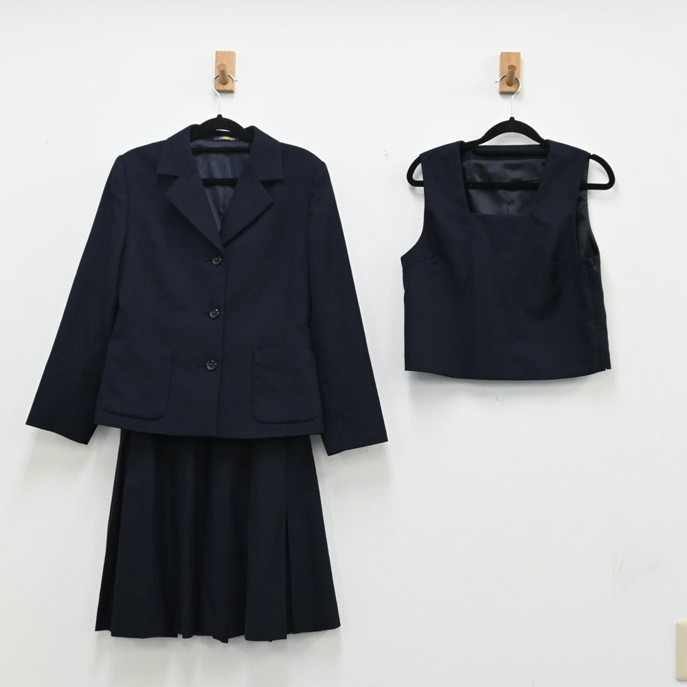 【中古】岡山県 私立関西高等学校 女子制服 4点（ブレザー・ベスト・スカート）sf000982