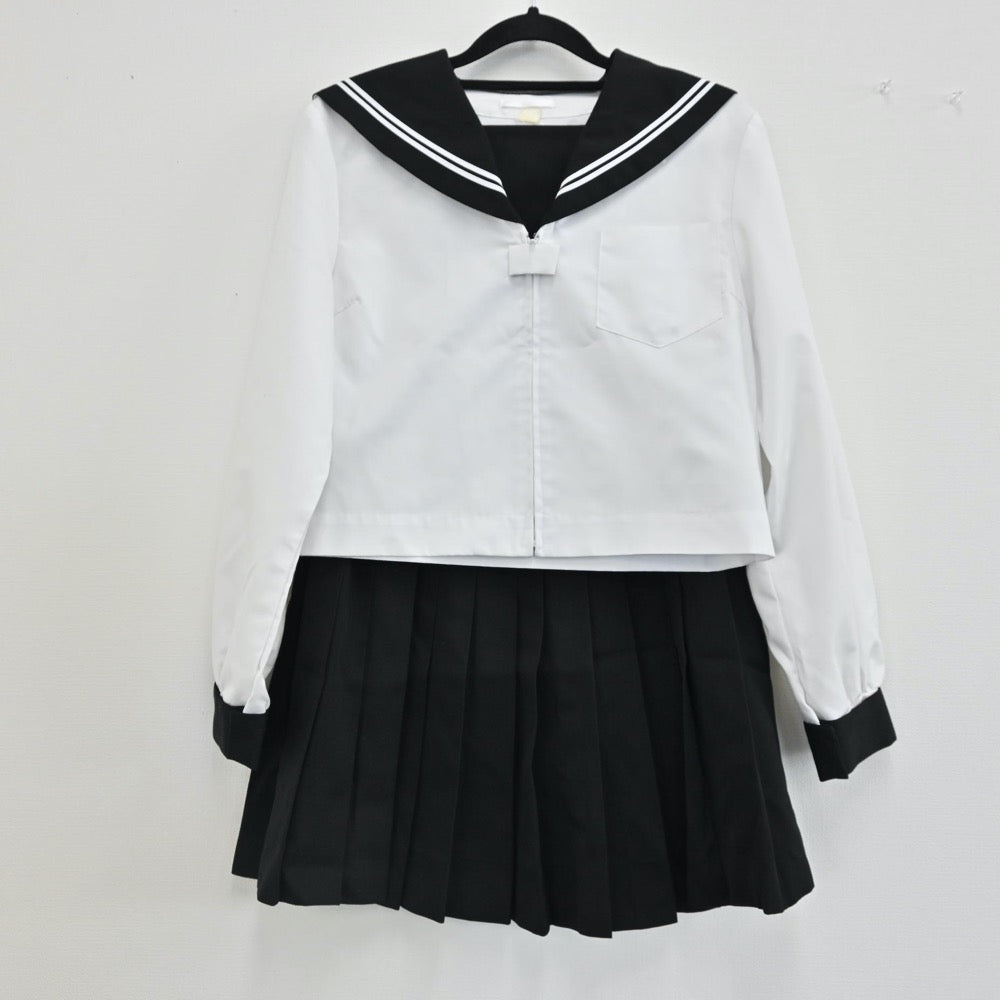 日本製在庫北海道 枝幸町立枝幸中学校 女子制服 2点（セーラー服・スカート）sf001149 学生服