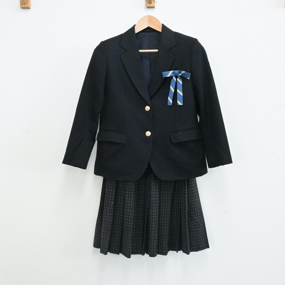 【中古】千葉県 大椎中学校 女子制服 4点（ブレザー・スカート・ベスト）sf001474