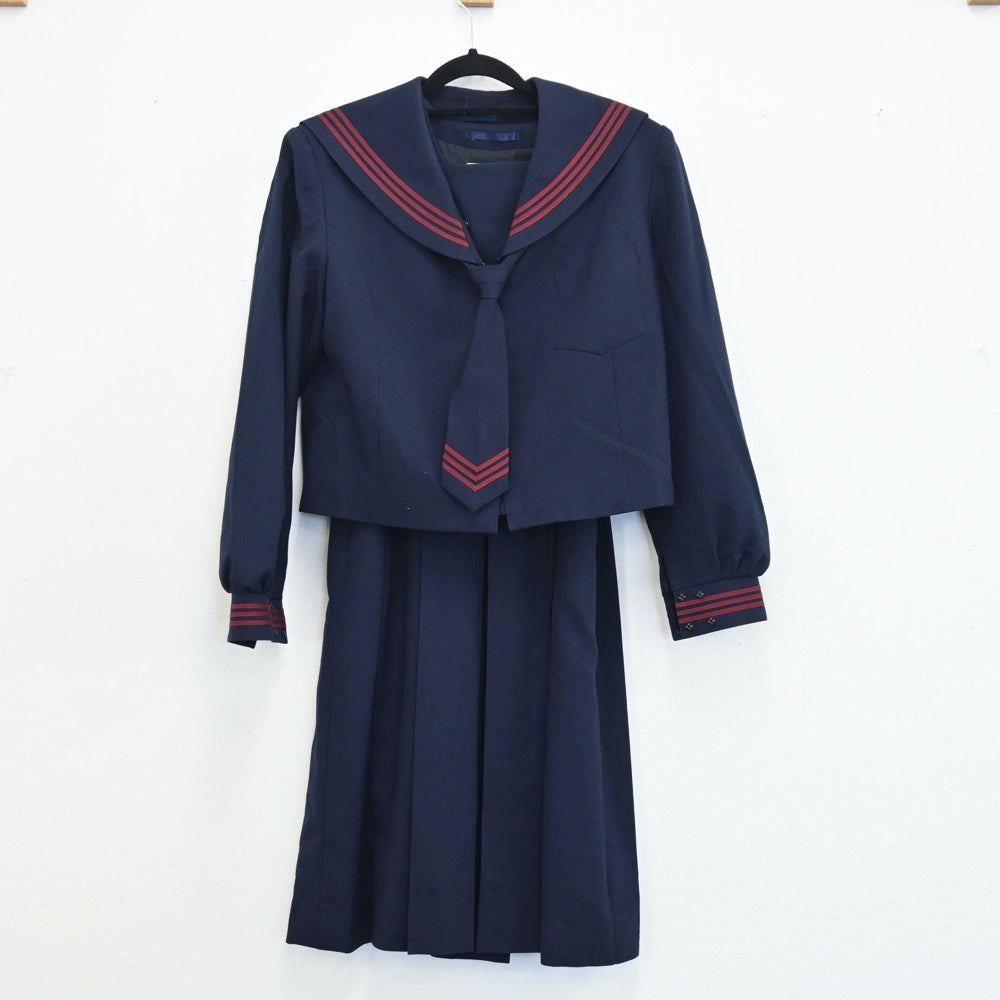 【中古】青森県 青森市立沖館中学校 女子制服 2点（セーラー服・ジャンパースカート）sf001501