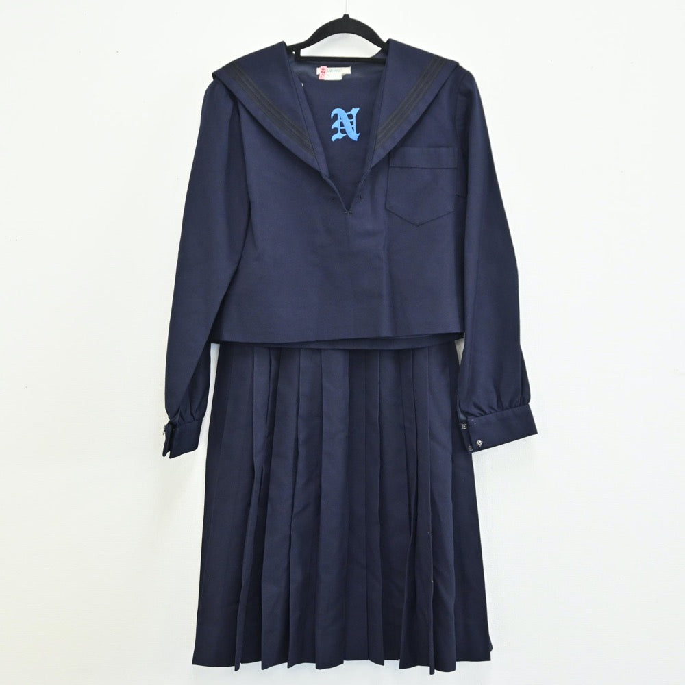 【中古】兵庫県 兵庫県立長田高校 女子制服 4点（セーラー服・セーラー服・スカート）sf001709