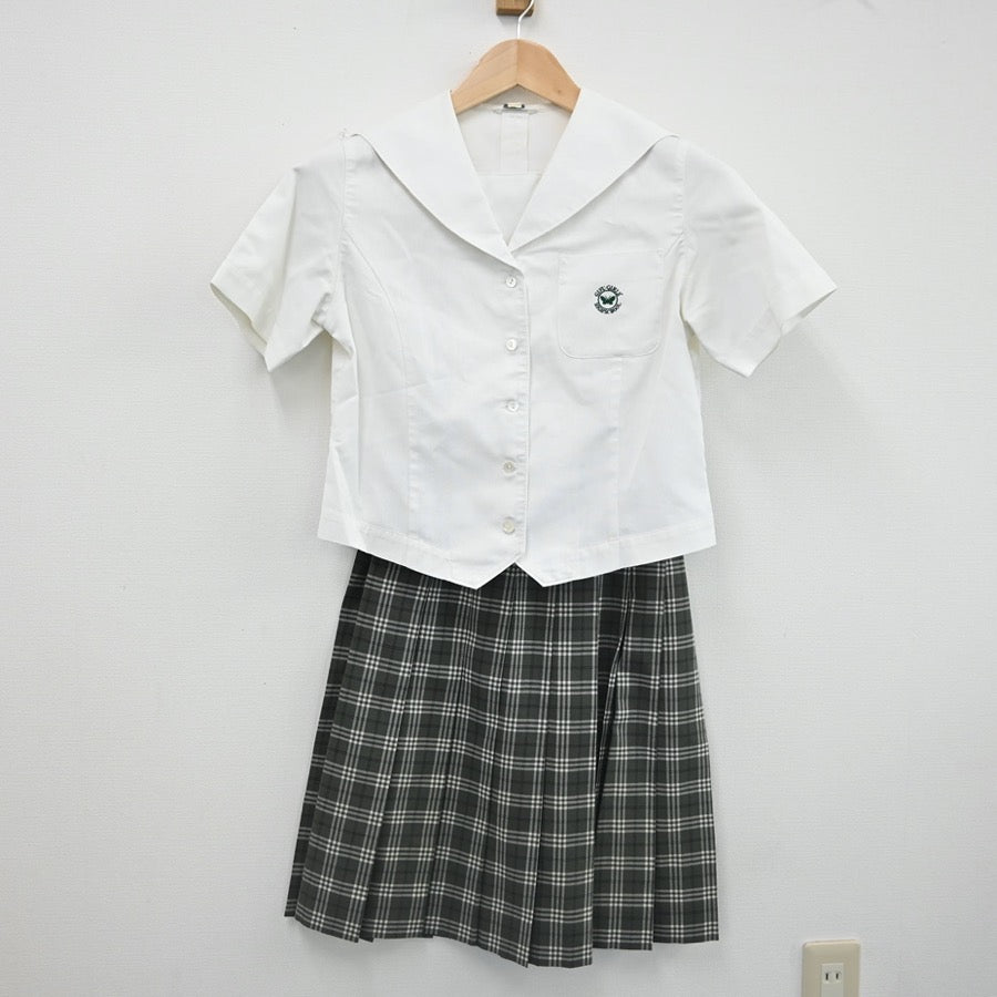 【中古】岐阜県 岐阜女子高等学校 女子制服 2点（セーラー服・スカート）sf002258