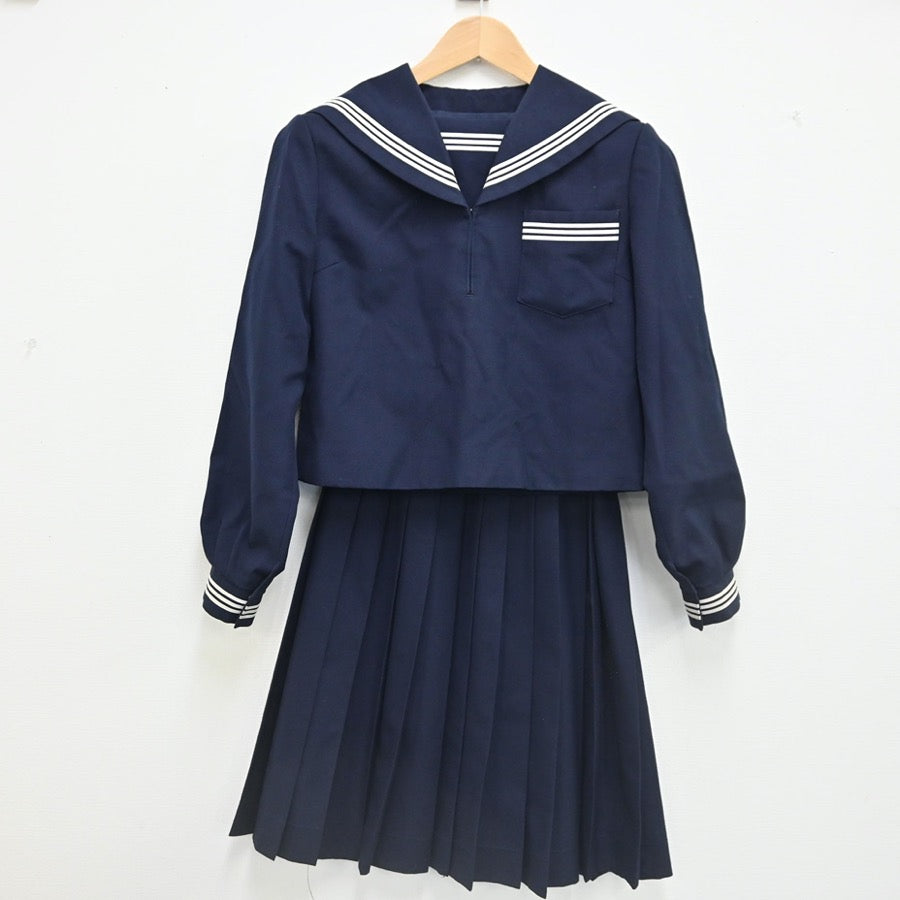 中古制服】新潟県 新潟市立味方中学校 女子制服 4点（セーラー服