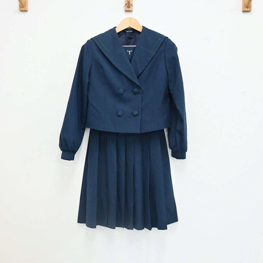 【中古】大分県 大分県立鶴崎工業高等学校 女子制服 3点（セーラー服・ニット・スカート）sf002504