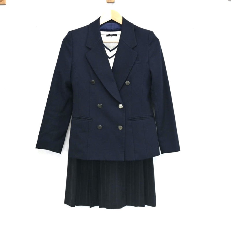 【中古】埼玉県 久喜高等学校 女子制服 3点（ブレザー・ニット・スカート）sf002719