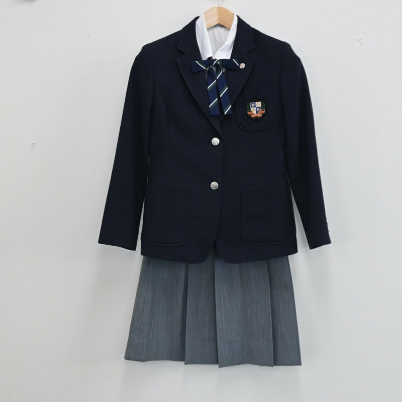 【中古】福岡県 玄界高等学校 女子制服 5点（ブレザー・ベスト・シャツ・スカート）sf002742