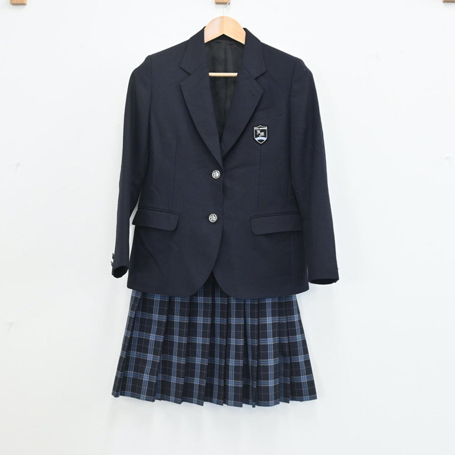 【中古】京都府 木津南中学校 女子制服 4点（ブレザー・シャツ・ニット・スカート）sf003290