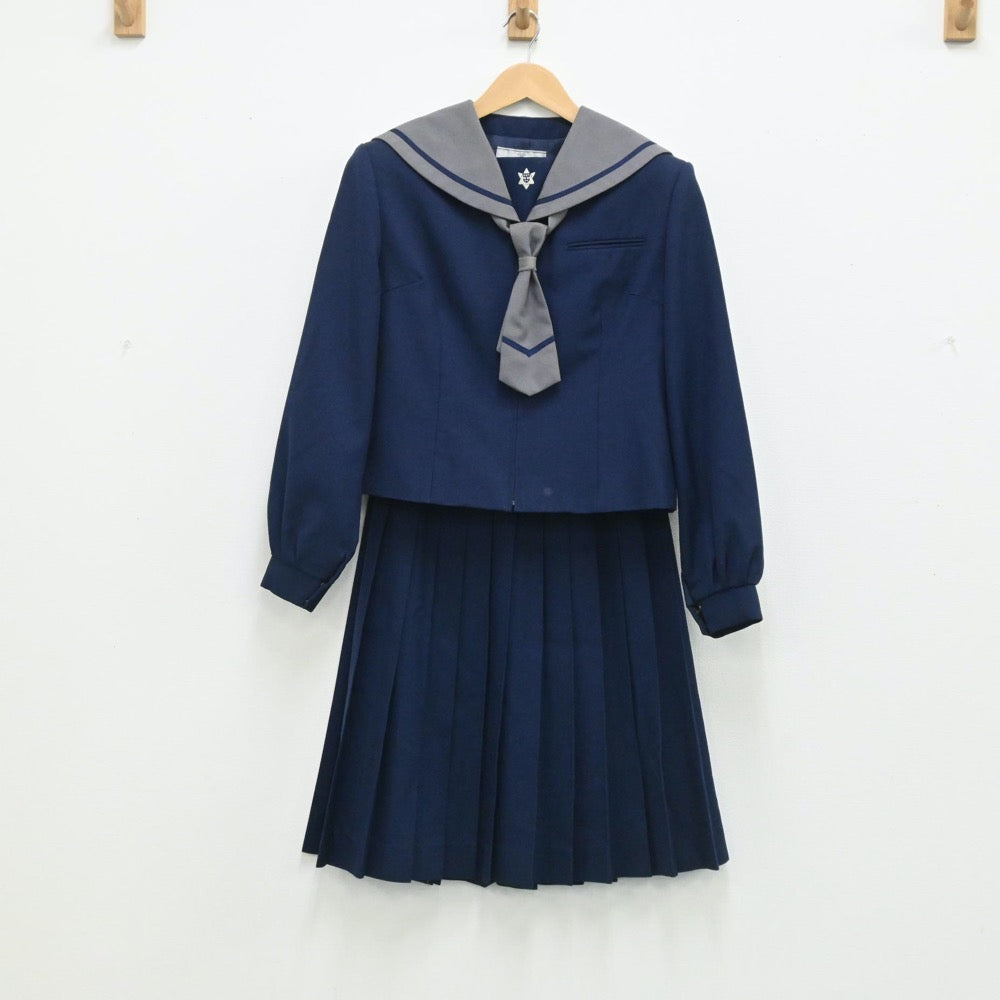 【中古】茨城県 神栖第四中学校 女子制服 3点（セーラー服・スカート）sf003702