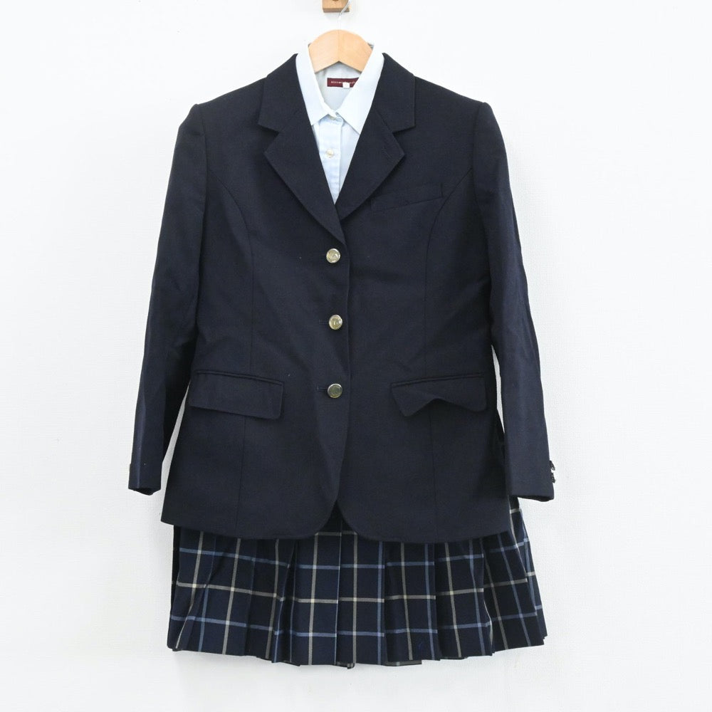 【中古】京都府 京都聖カタリナ高等学校 女子制服 7点（ブレザー・ニット・シャツ・スカート）sf003829