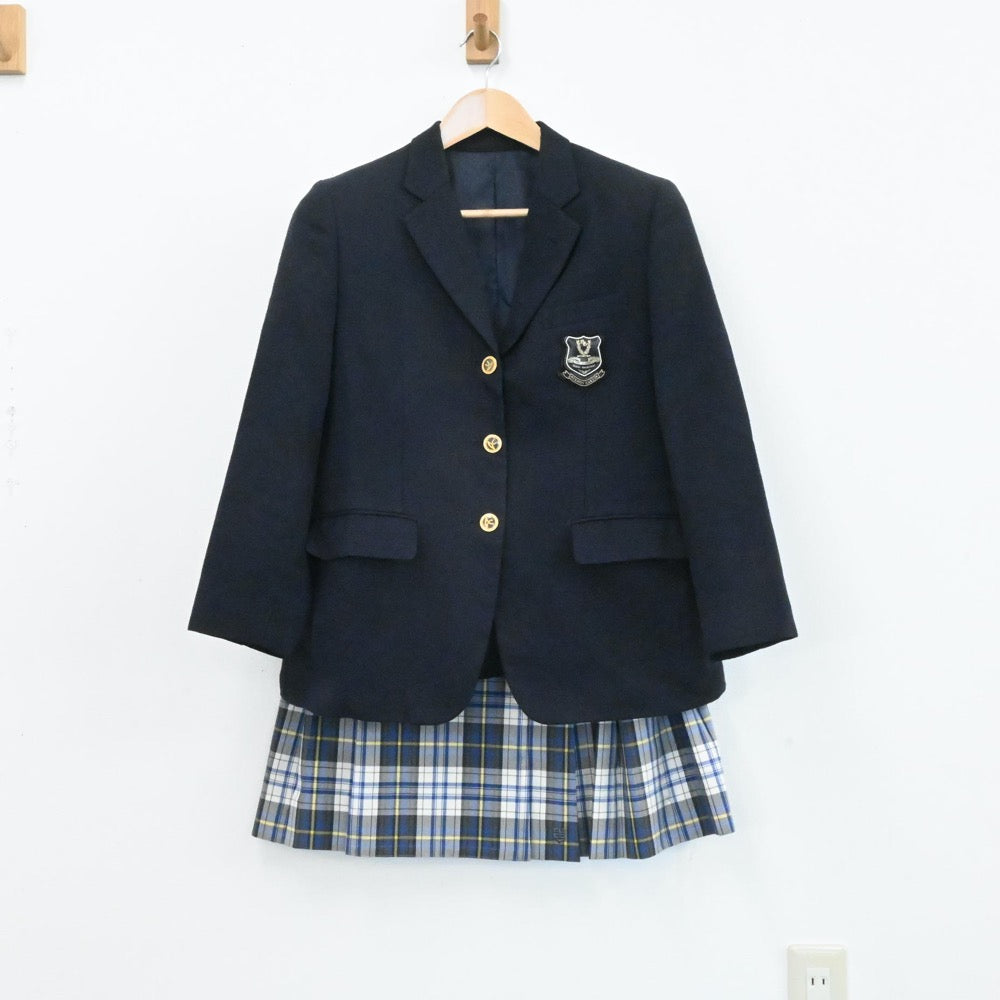 【中古】大阪府 追手門学院高校 女子制服 4点（ブレザー・ニット・スカート）sf004039