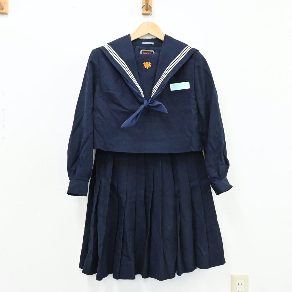 中古制服】福岡県 鎮西中学校 女子制服 3点（セーラー服・スカート