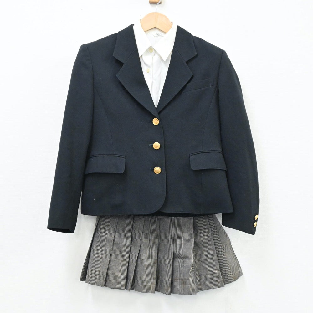 【中古】山口県 山口県立宇部西高等学校 女子制服 4点（ブレザー・ニット・シャツ・スカート）sf004569