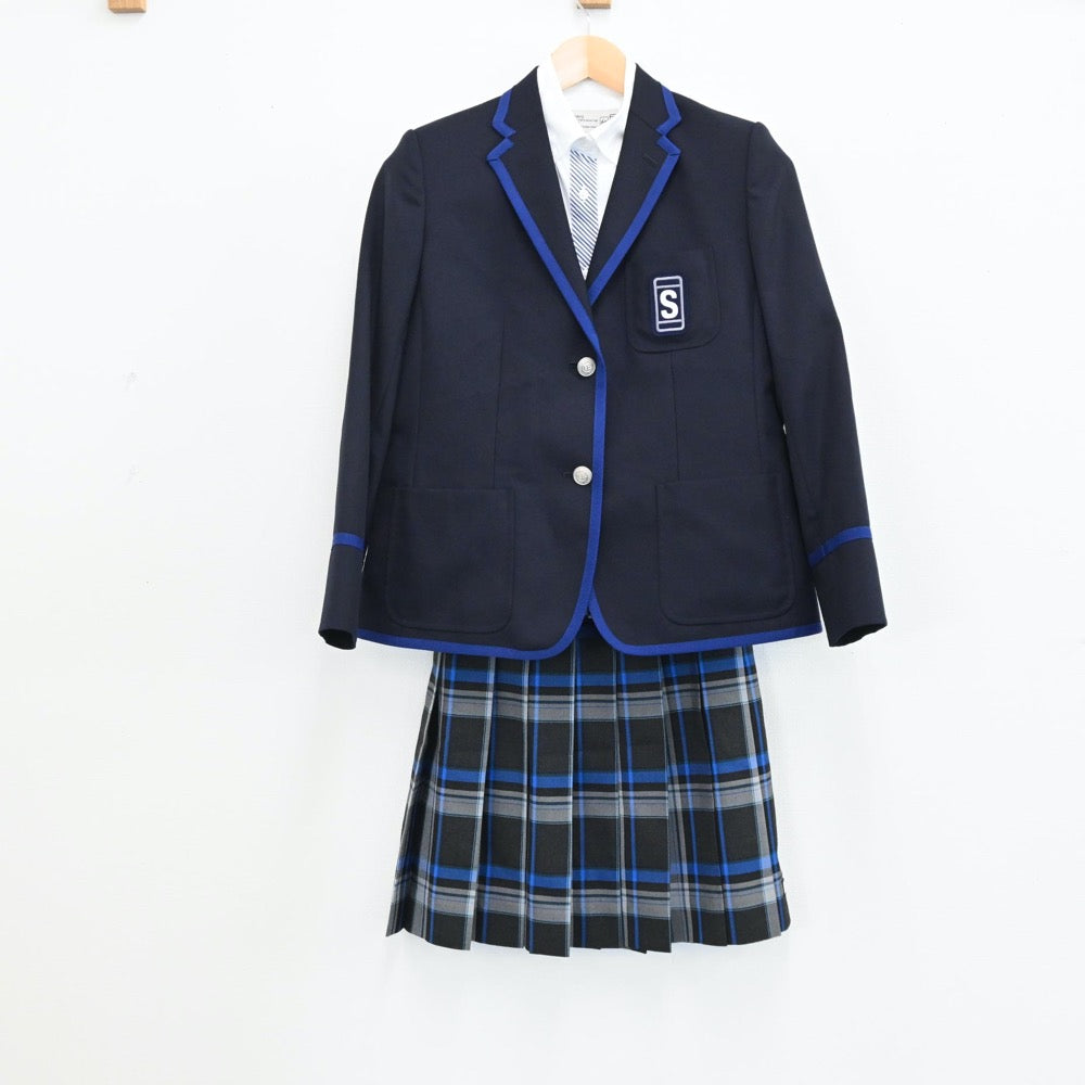 【中古】東京都 青稜高等学校 女子制服 4点（ブレザー・シャツ・スカート）sf004595