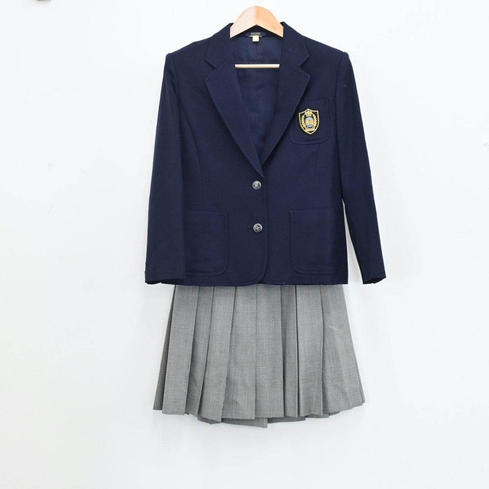 【中古】東京都 文教大学附属中学・高等学校 女子制服 2点（ブレザー・スカート）sf004713