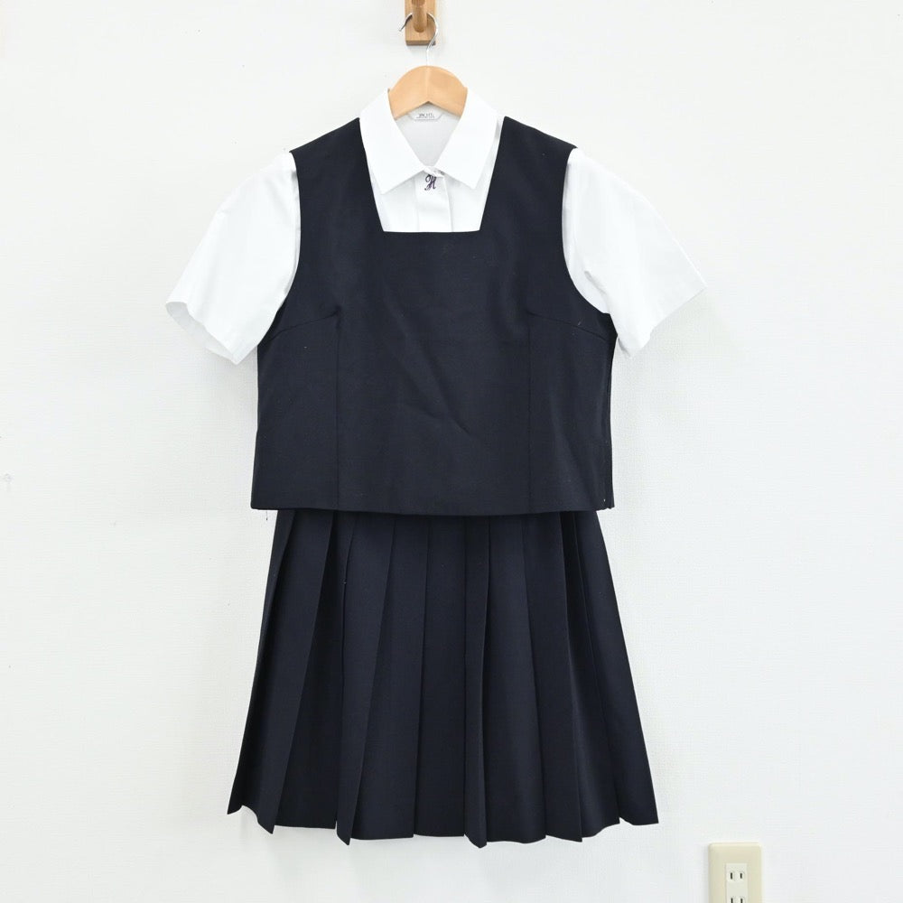 【中古】香川県 高松東高校 女子制服 3点（シャツ・ベスト・スカート）sf005030