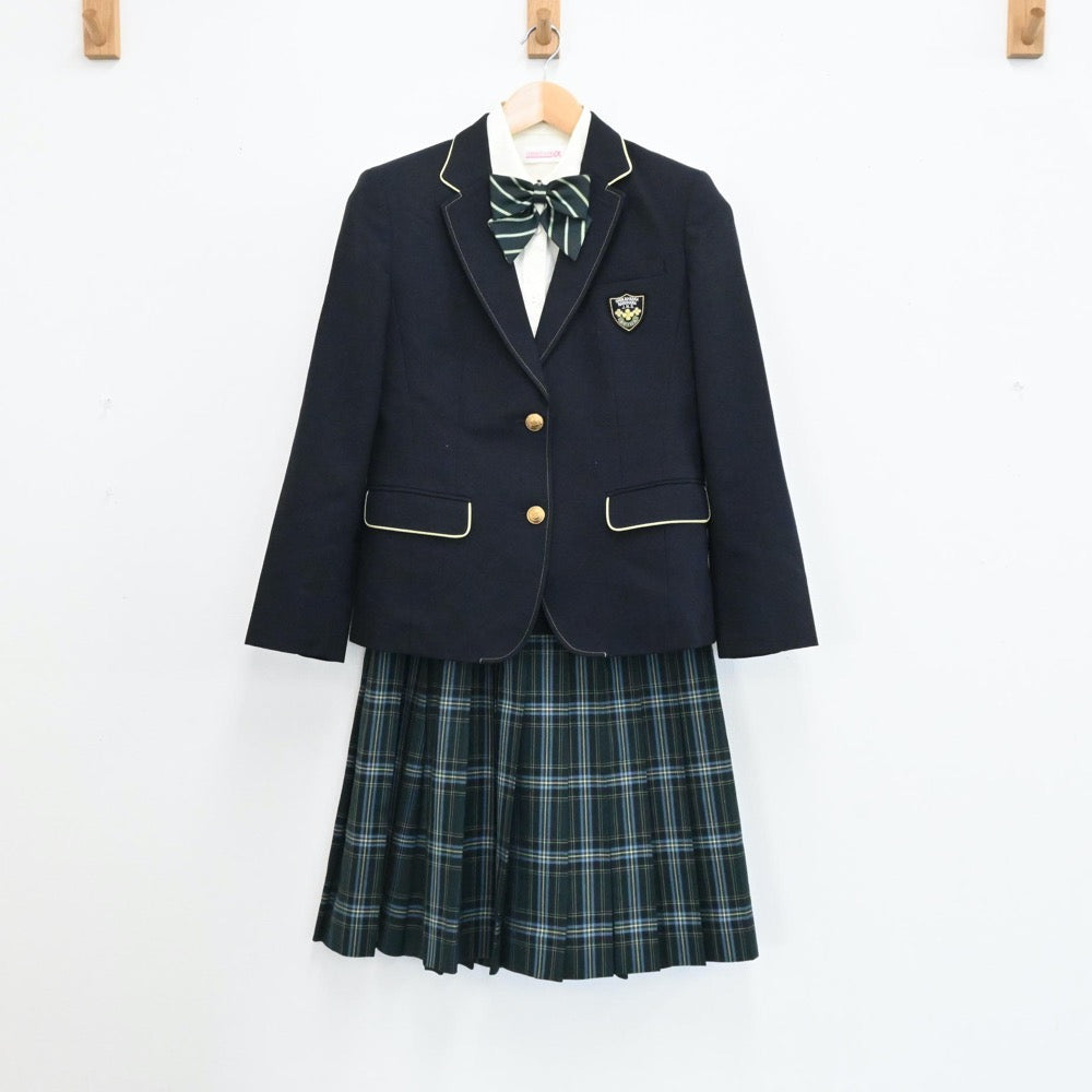 【中古】東京都 鹿浜菜の花中学校 女子制服 5点（ブレザー・シャツ・スカート）sf005202