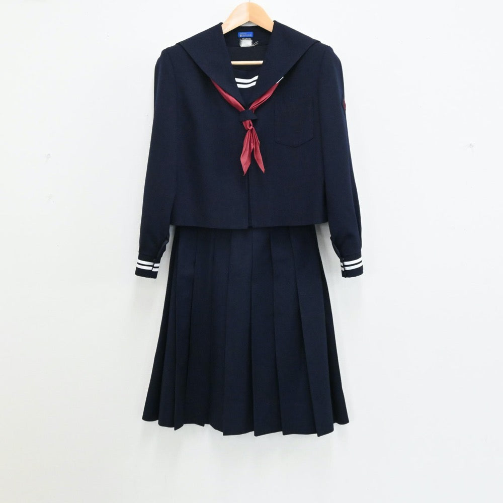 【中古】山梨県 白根御勅使中学校 女子制服 3点（セーラー服・スカート）sf005256