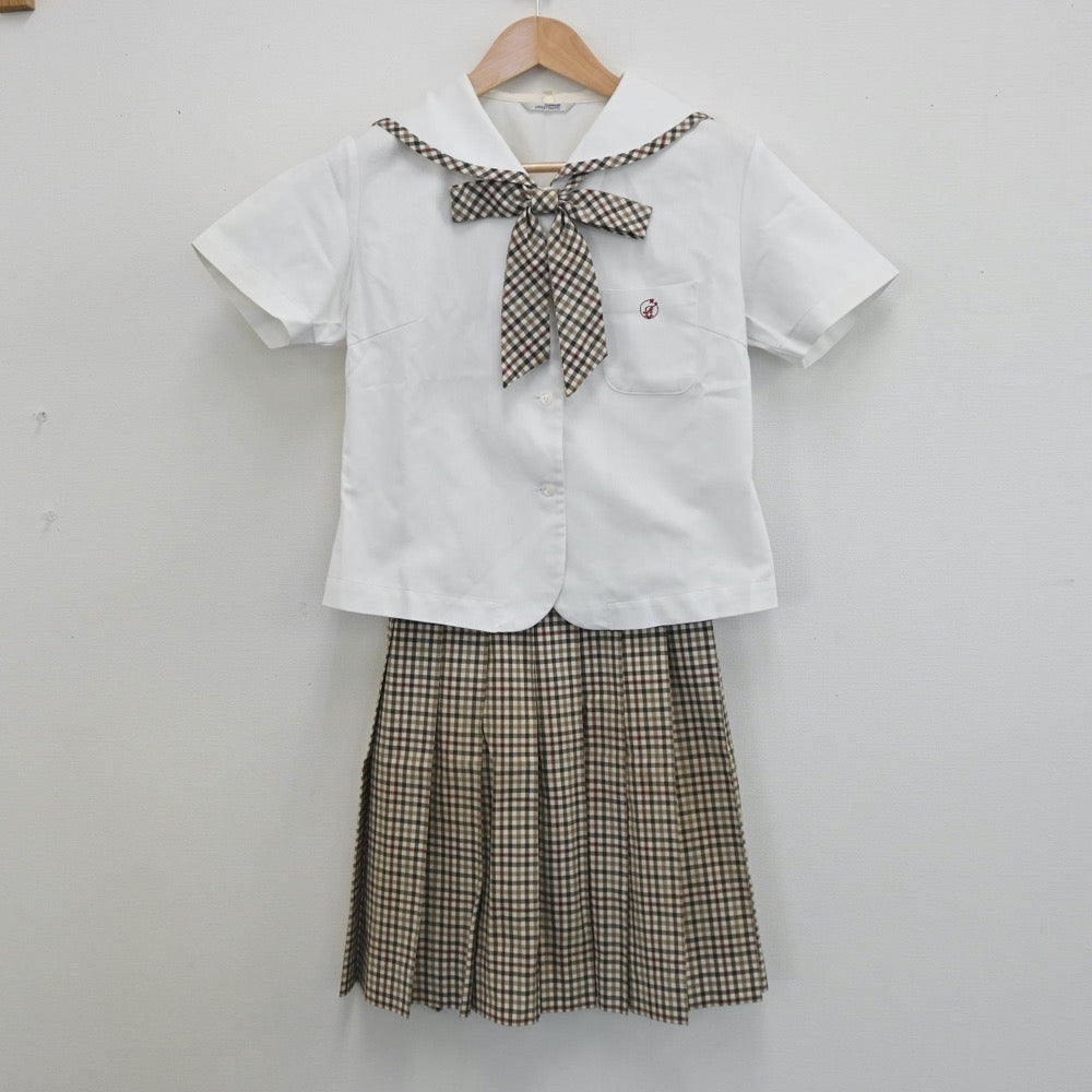 【中古】佐賀県 佐賀龍谷学園高等学校 女子制服 5点（シャツ・スカート）sf005632