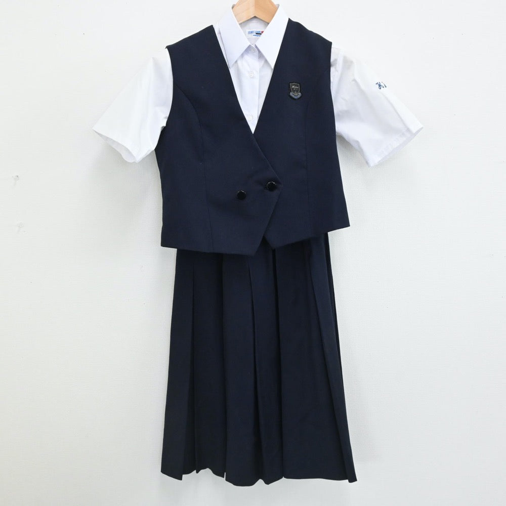 中古制服】埼玉県 星野高等学校(女子部) 女子制服 3点（シャツ・ベスト