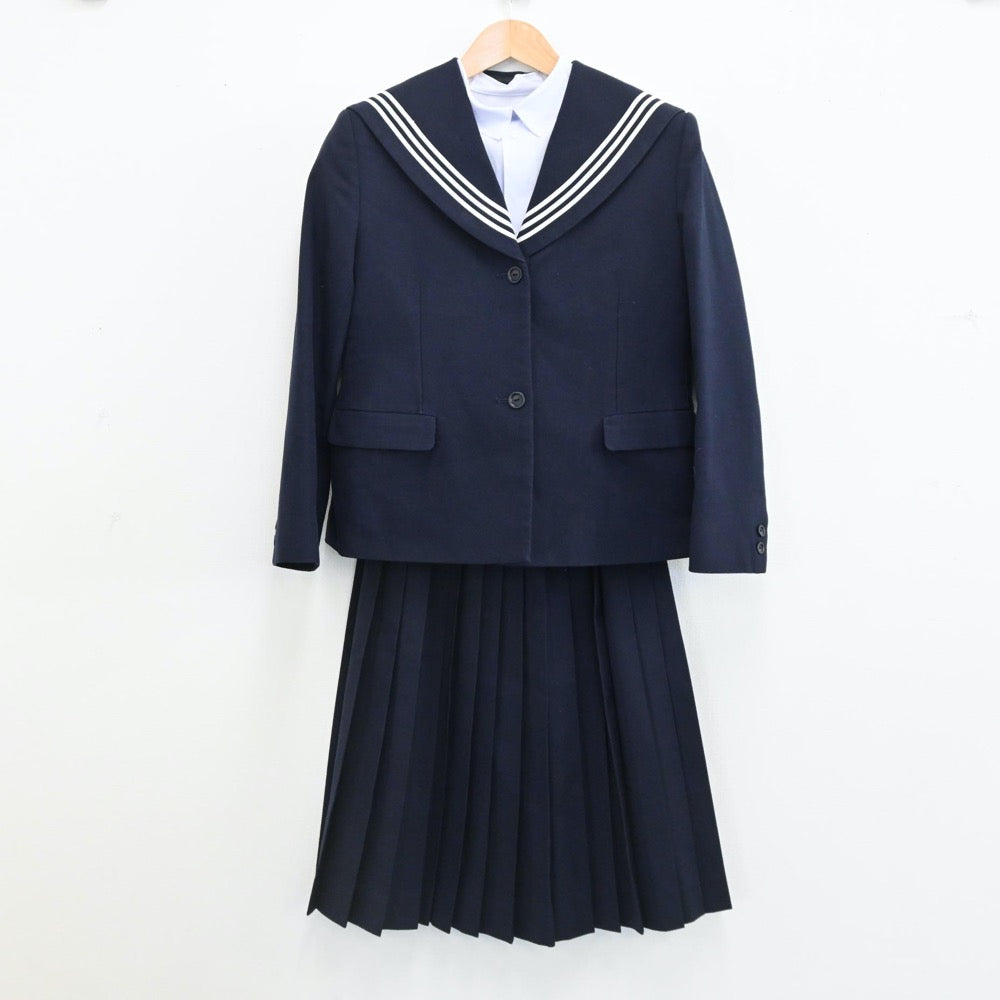 【中古】香川県 高松工芸高等学校 女子制服 4点（セーラー服・シャツ・スカート）sf005729