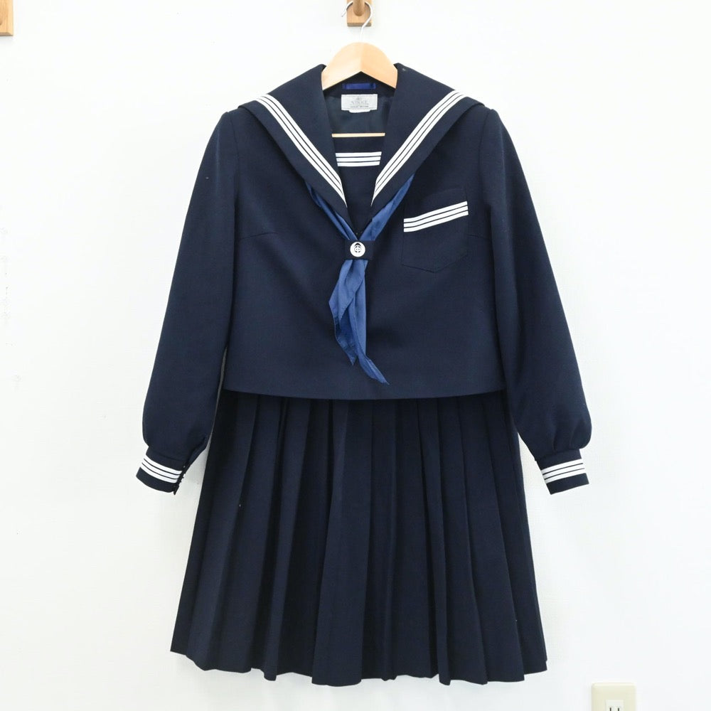 【中古】兵庫県 姫路市立東中学校 女子制服 3点（セーラー服・スカート）sf005834