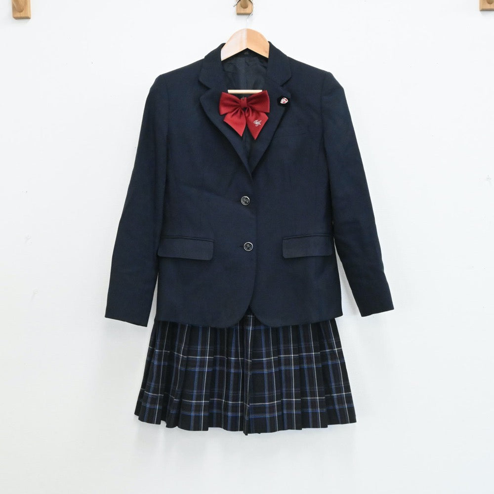 【中古】東京都 東京家政学院高等学校 女子制服 5点（ブレザー・スカート・ニット）sf006097