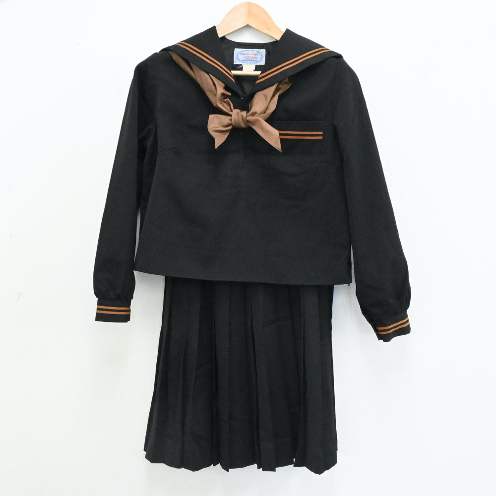 【中古】兵庫県 兵庫県立浜坂高等学校 女子制服 4点（セーラー服・ベスト・スカート）sf006210