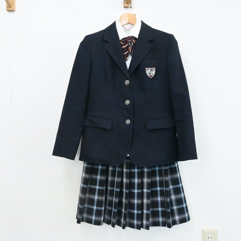 【中古】愛知県 名古屋市神丘中学校 女子制服 5点（ブレザー・シャツ・スカート）sf006262