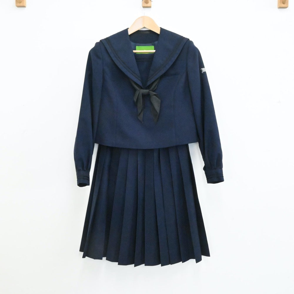 【中古】福岡県 三池高等学校 女子制服 4点（セーラー服・ニット・スカート）sf006384