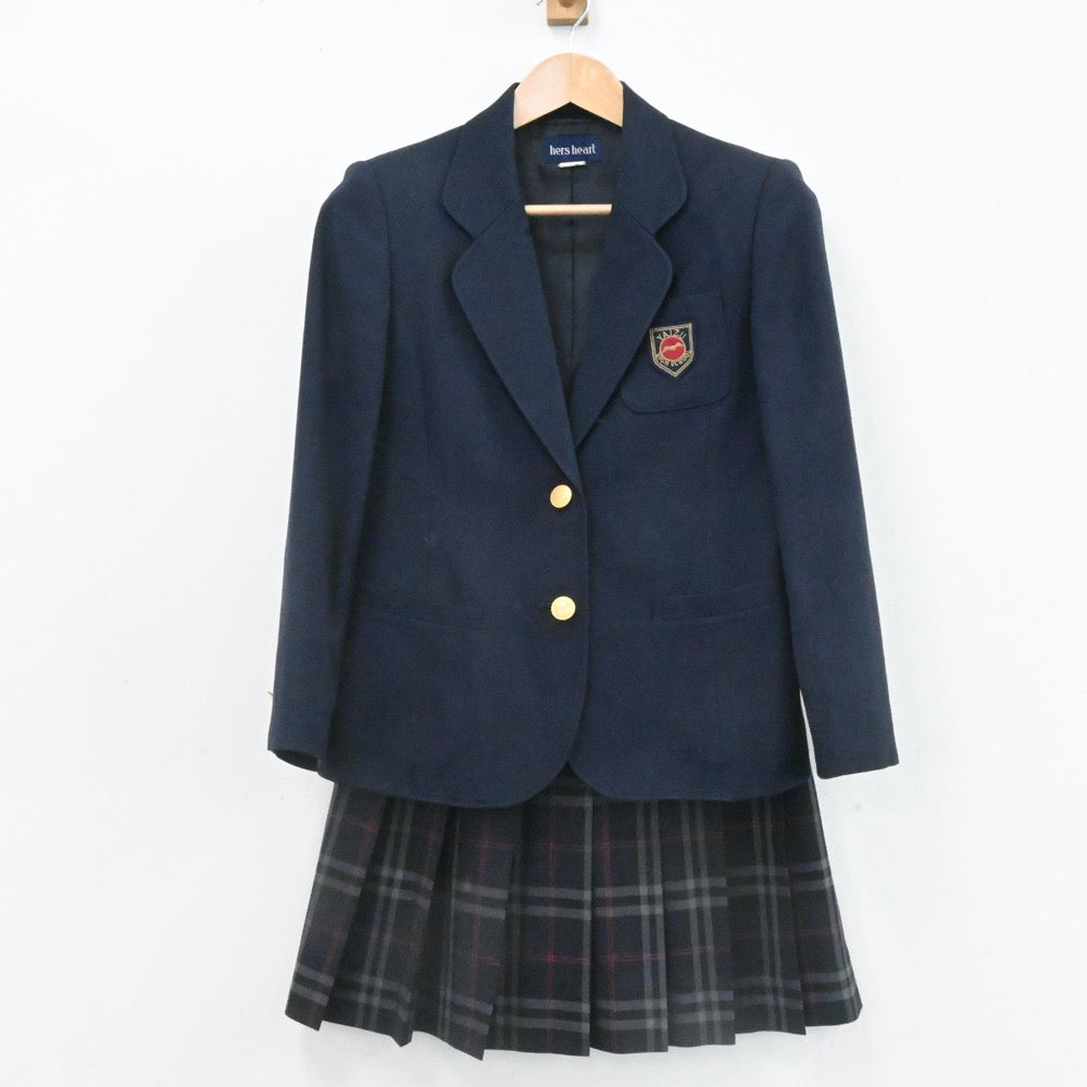 【中古】静岡県 松薫学園焼津高等学校 女子制服 3点（ブレザー・ニット・スカート）sf006635