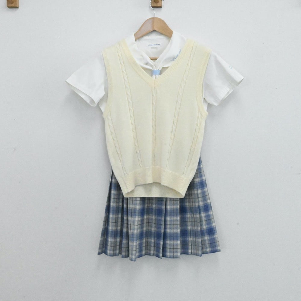 【中古】愛知県 名城大学附属高校 女子制服 4点（セーラー服・ニットベスト・スカート）sf006806