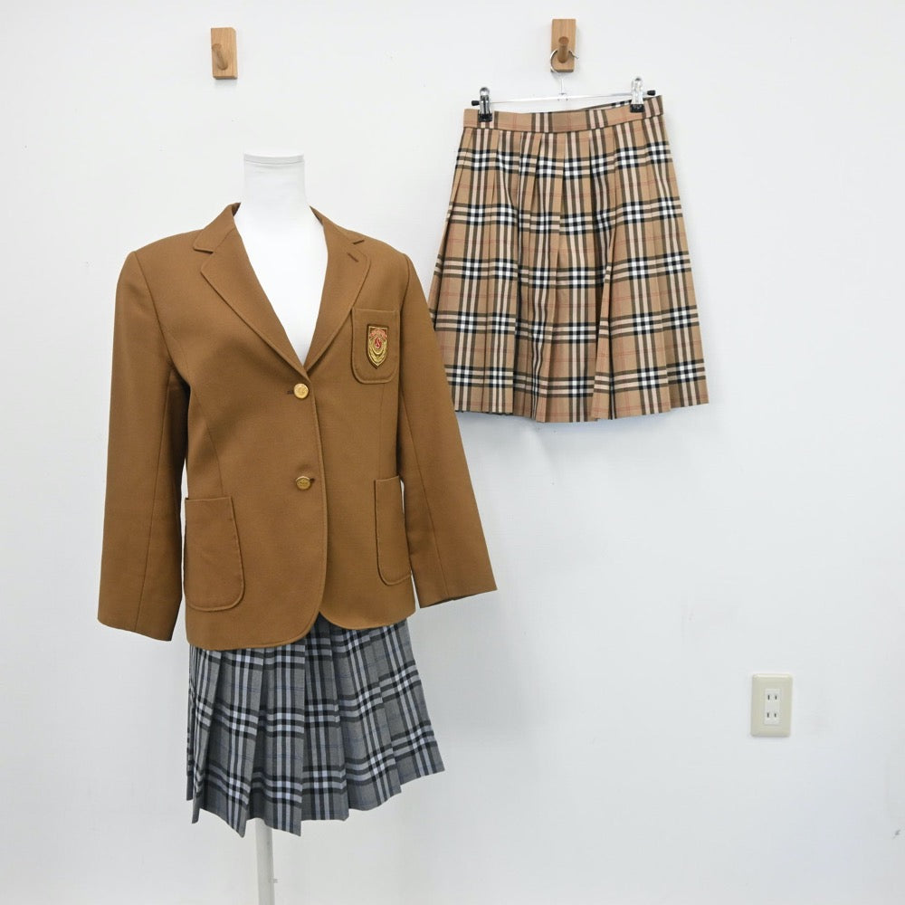 【中古】千葉県 志学館高等部 女子制服 3点（ブレザー・スカート）sf007490