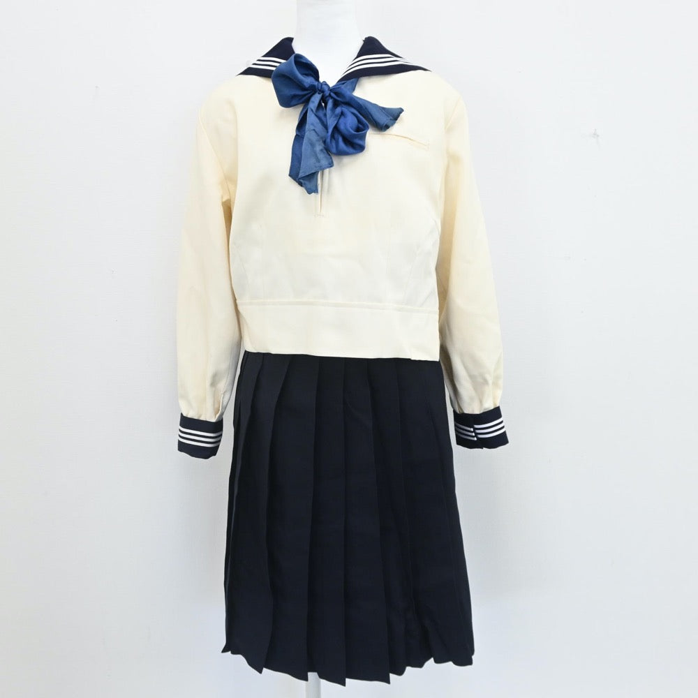 【中古】東京都 東京女学館中学校・高等学校 女子制服 3点（セーラー服・スカート）sf007531