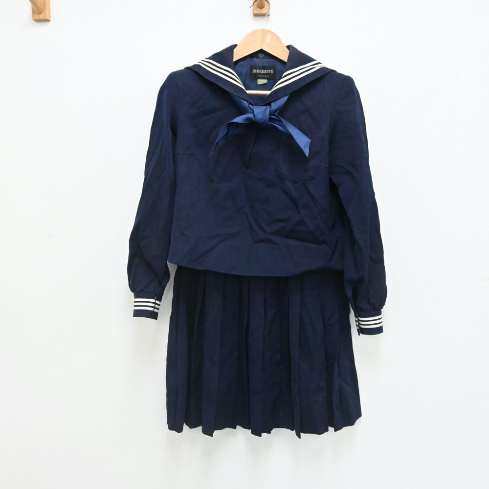 【中古】広島県 広島県立海田高等学校 女子制服 5点（セーラー服・スカート）sf007669