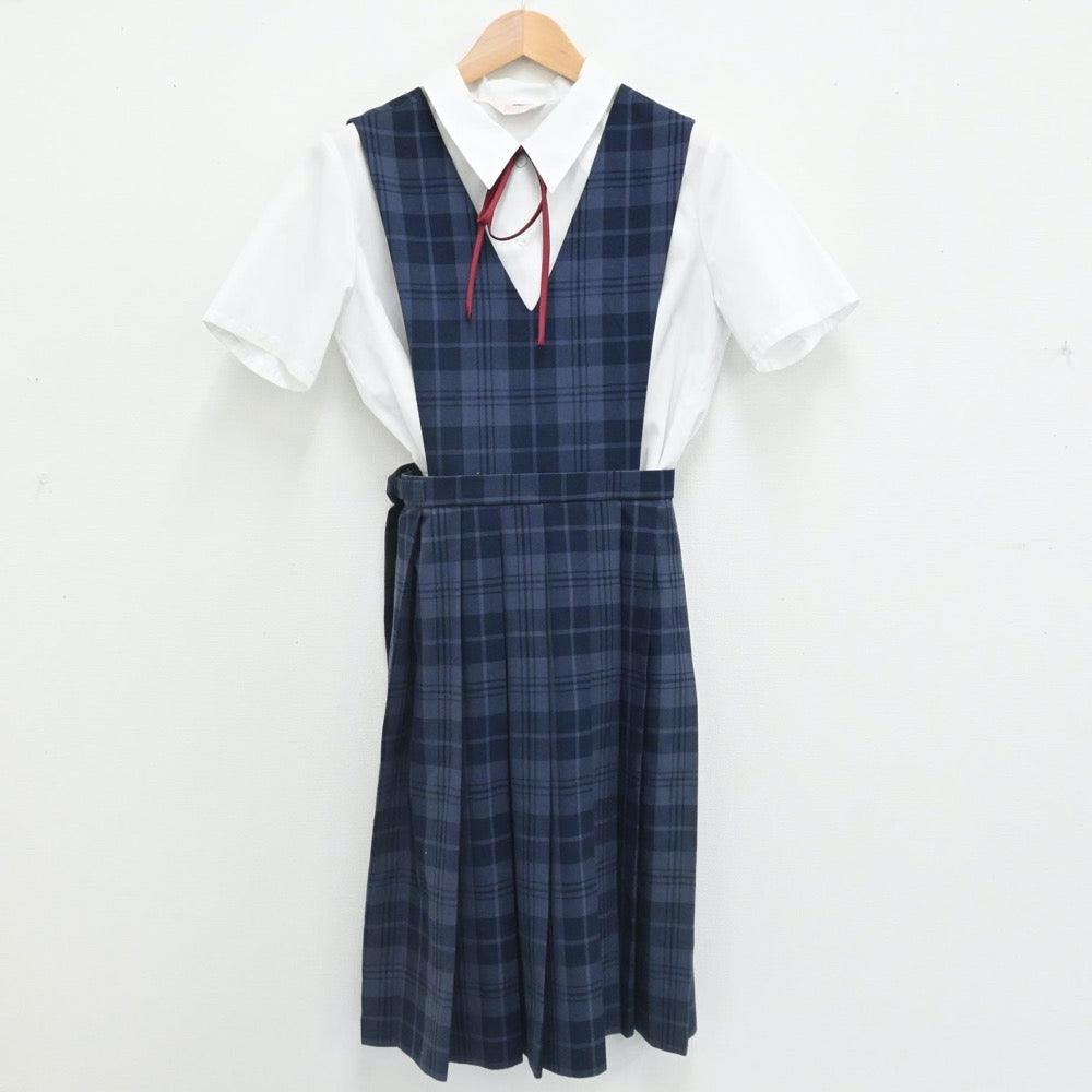 中古制服】愛媛県 済美高等学校 女子制服 4点（シャツ・ニット・ジャンパースカート）sf007766【リサイクル学生服】 | 中古制服通販パレイド