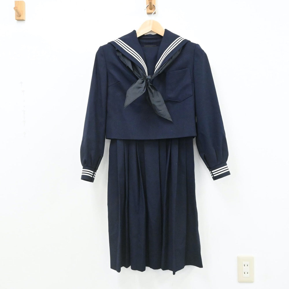 【中古】熊本県 熊本市立三和中学校 女子制服 3点（セーラー服・ジャンパースカート）sf007822