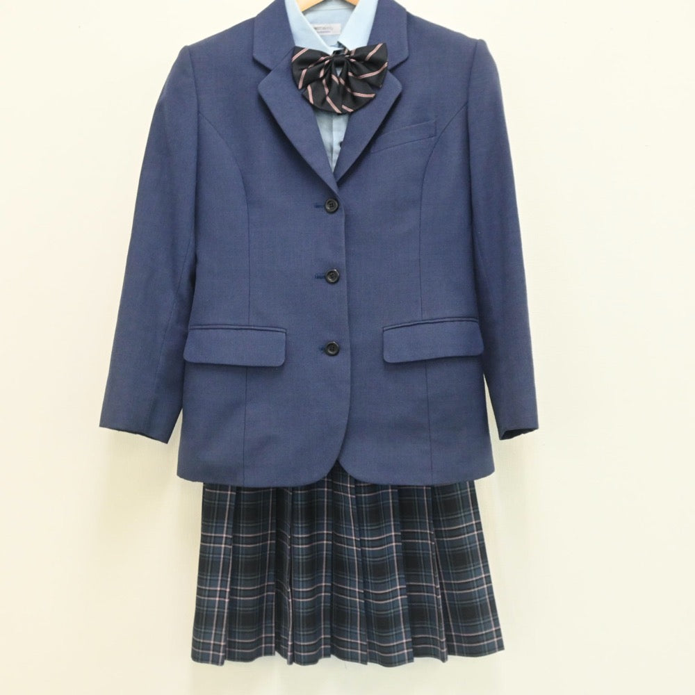 【中古】東京都 桜丘高等学校 女子制服 6点（ブレザー・シャツ・ニット・スカート）sf007935