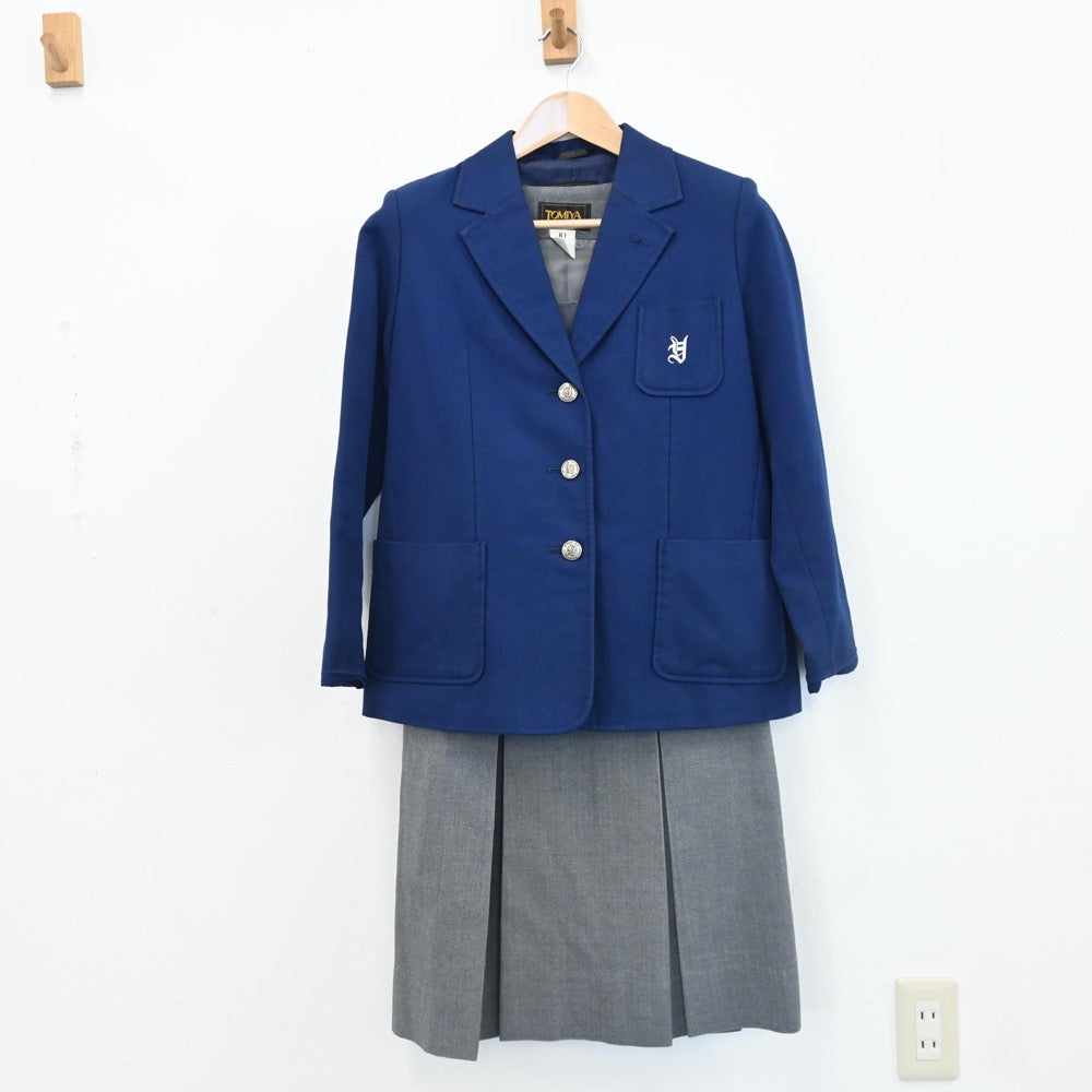 【中古】広島県 広島市立吉島中学校 女子制服 3点（ブレザー・ジャンパースカート）sf008119