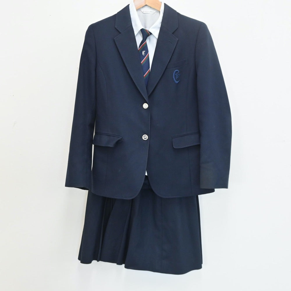 【中古】愛媛県 松山中央高等学校 女子制服 6点（ブレザー・シャツ・ベスト・スカート）sf008239