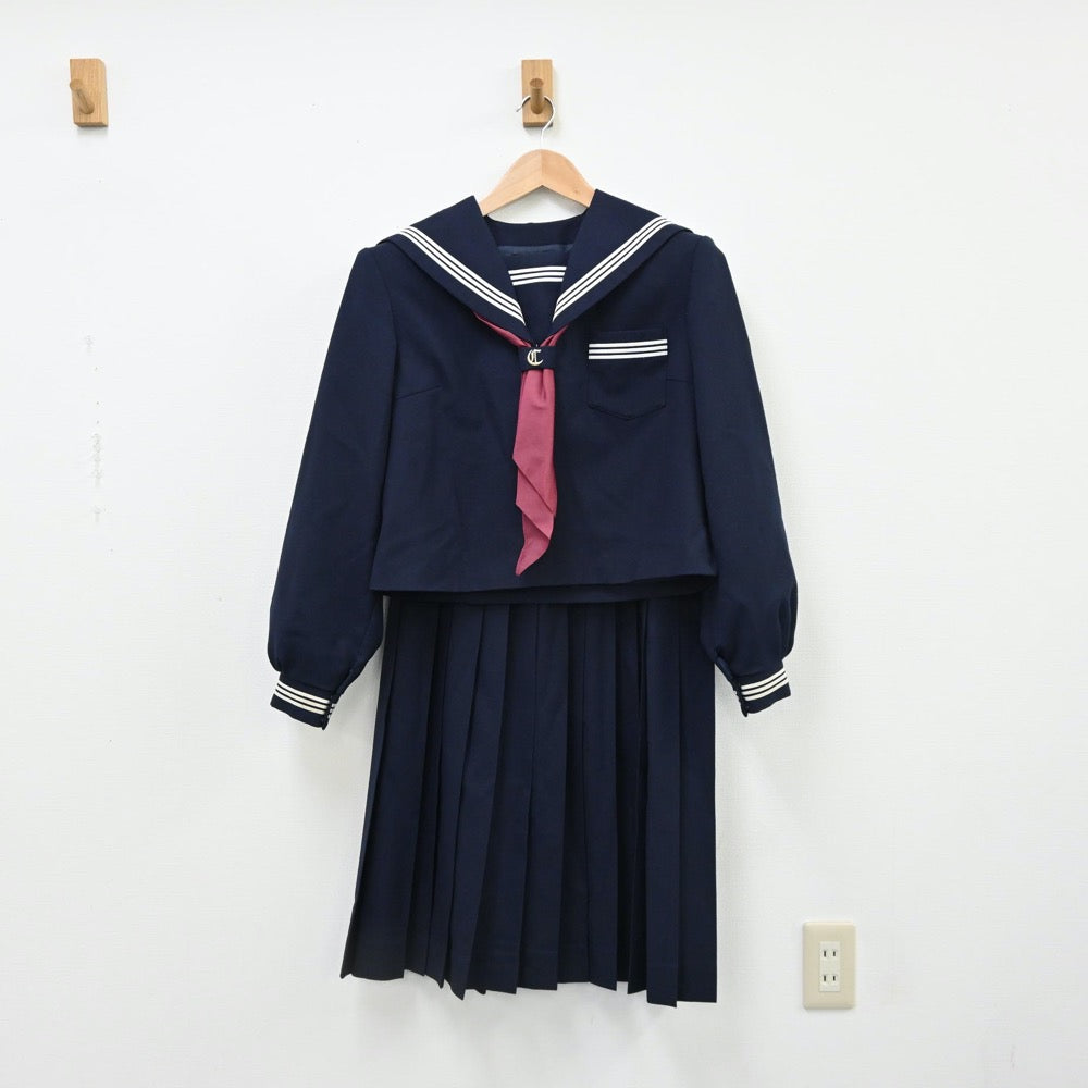 【中古】兵庫県 加古川市立中部中学校 女子制服 3点（セーラー服・スカート）sf008516