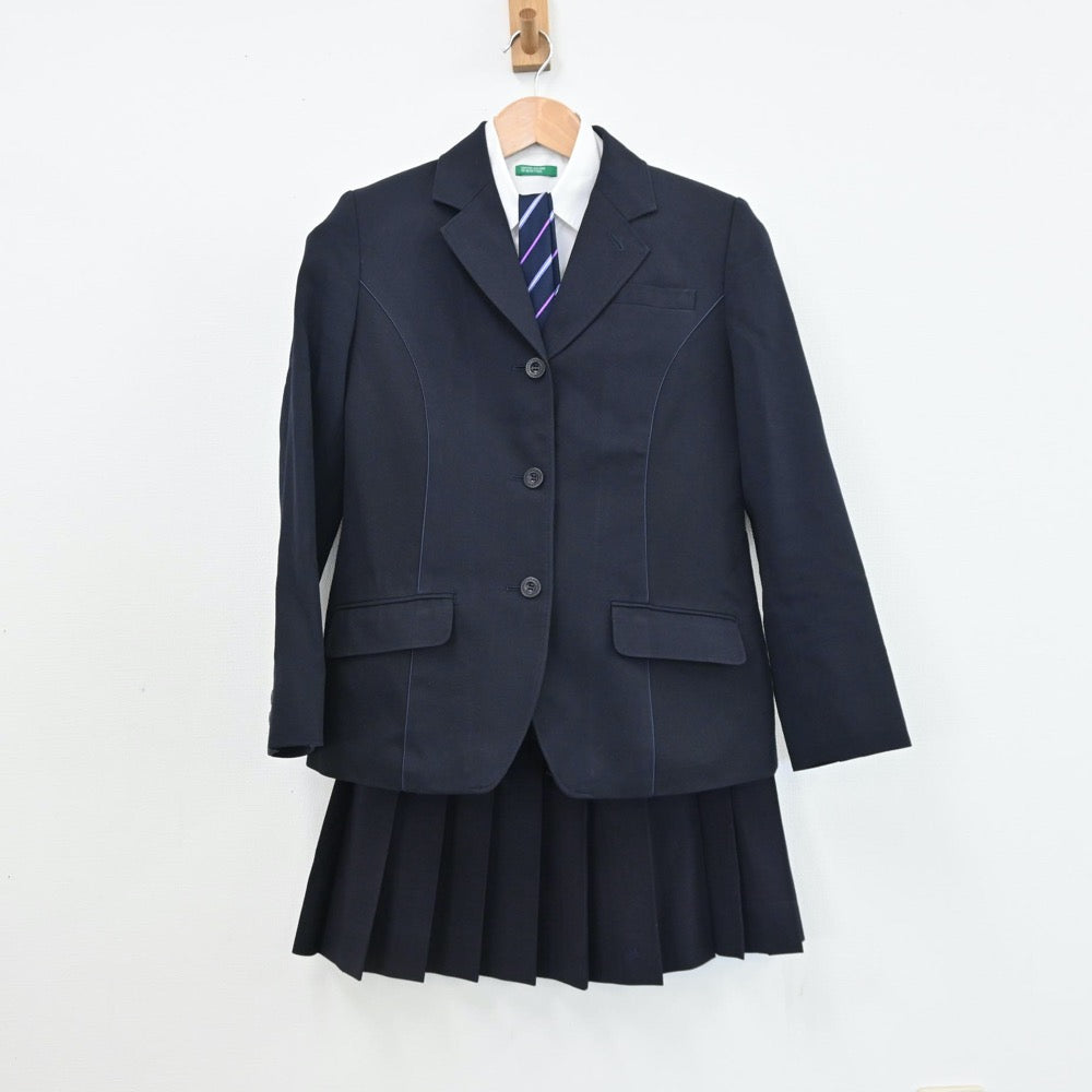 中古制服】京都府 京都共栄学園中学校 女子制服 5点（ブレザー・ニット