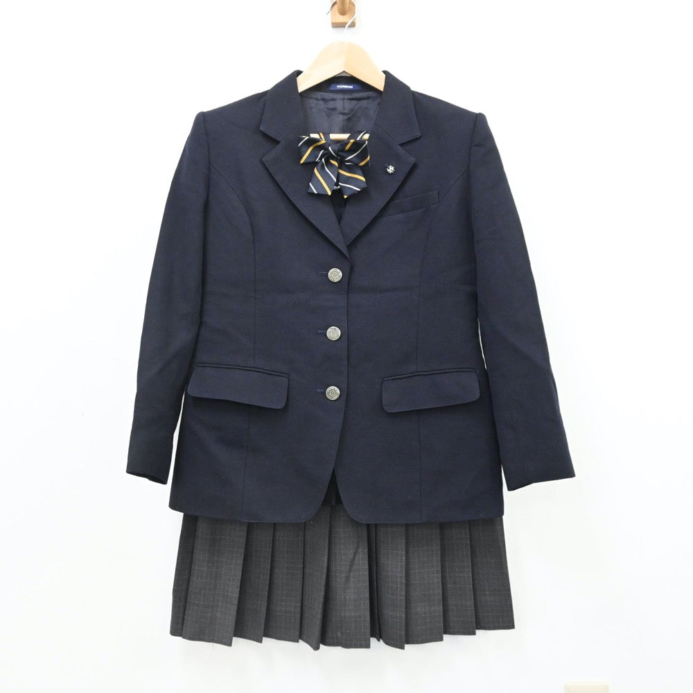 【中古】北海道 札幌市立札幌平岸高等学校 女子制服 4点（ブレザー・ベスト・ニット・スカート）sf008898