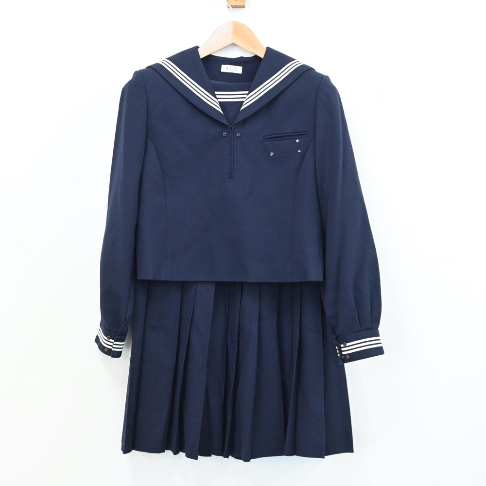 【中古】新潟県 小千谷市立小千谷中学校 女子制服 2点（セーラー服・スカート）sf009274