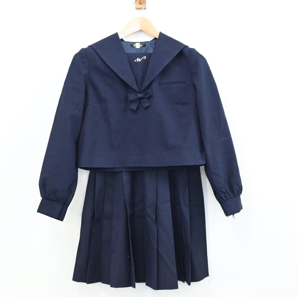 【中古】長崎県 長崎西高等学校 女子制服 3点（セーラー服・スカート）sf009310