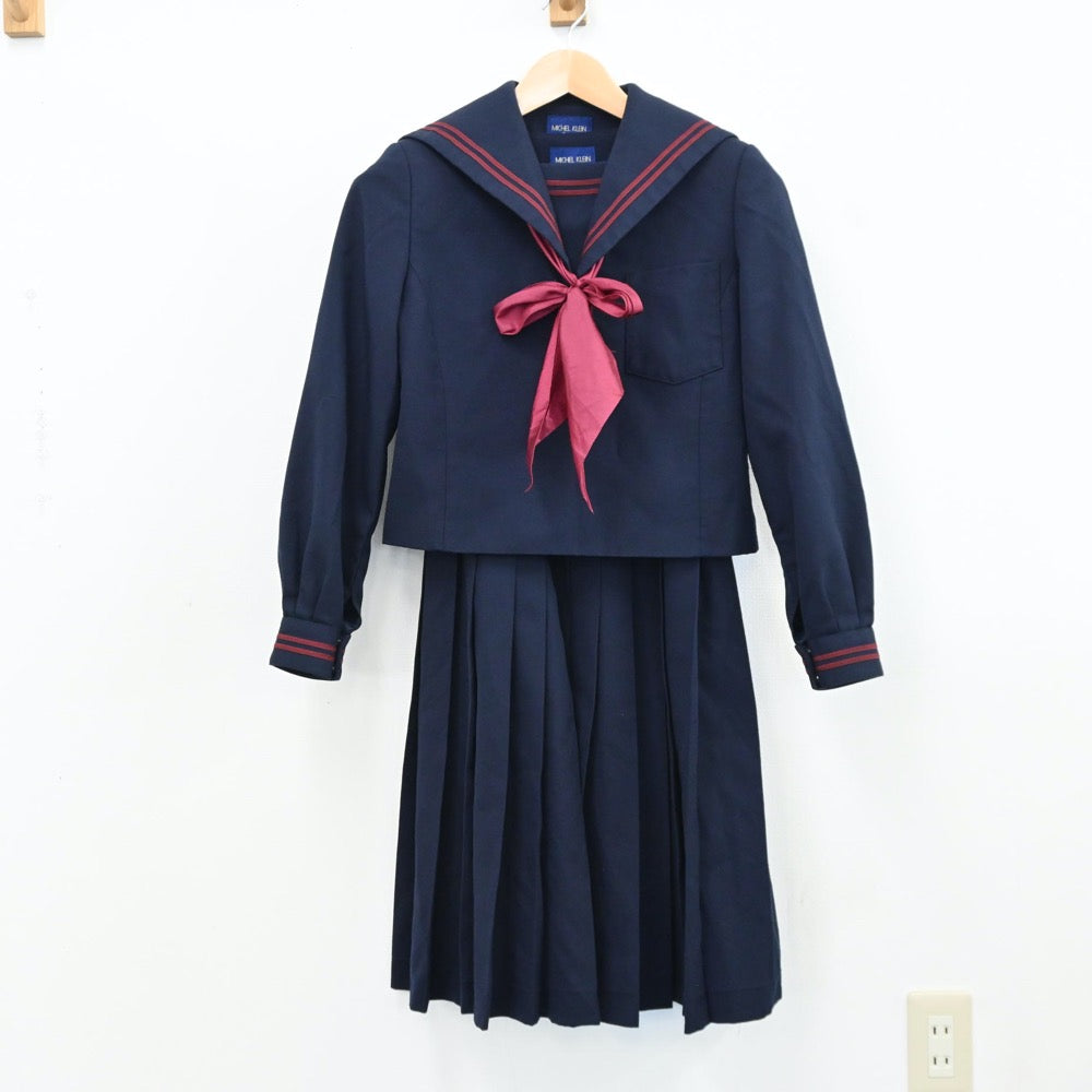 中古制服】山口県 山口県立萩高等学校 女子制服 3点（セーラー服