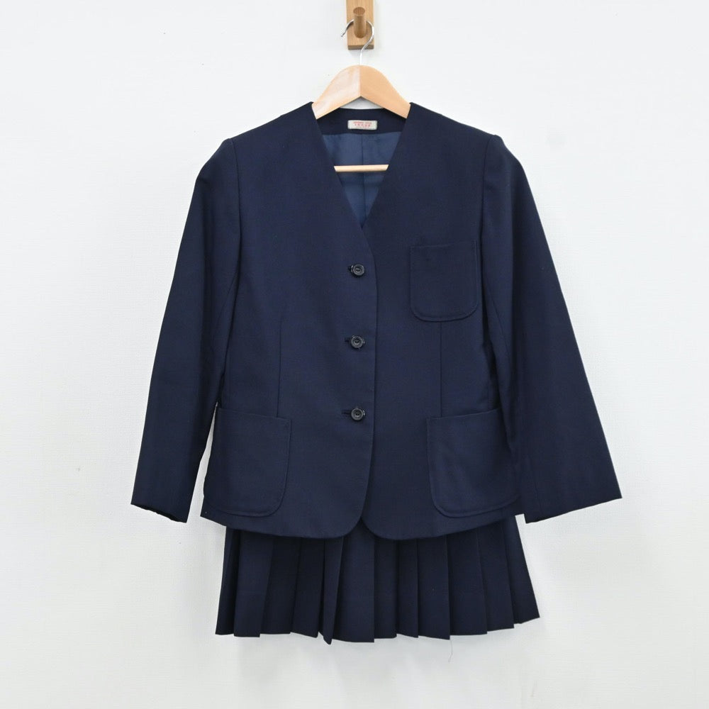 【中古】滋賀県 栗東西中学校 女子制服 3点（ブレザー・スカート）sf009401