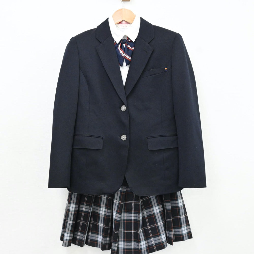 【中古】奈良県 奈良市立三笠中学校 女子制服 4点（ブレザー・シャツ・スカート）sf009425