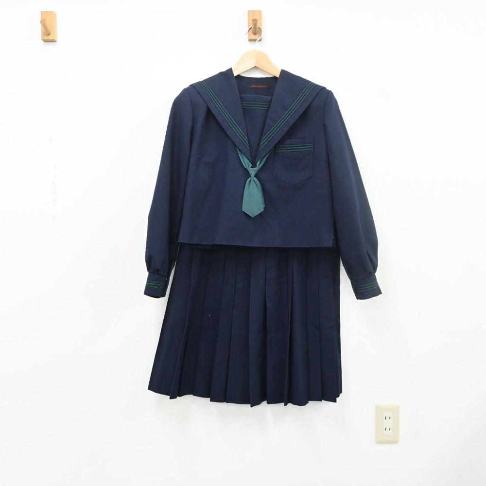 【中古】大阪府 藤井寺市立道明寺中学校 女子制服 3点（セーラー服・スカート）sf009503