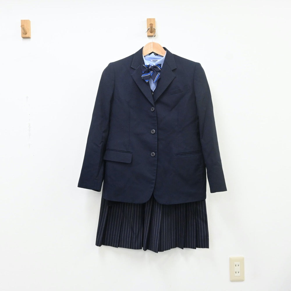 【中古】愛知県 啓明学館高等学校 女子制服 6点（ブレザー・ニット・シャツ・スカート）sf009527